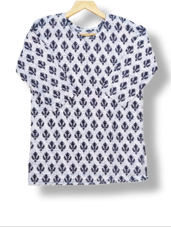 PRINTED COTTON SHORT KURTI